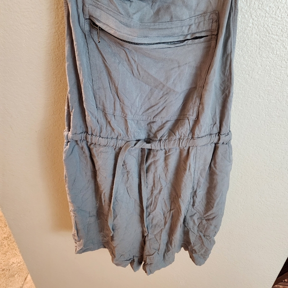 Torrid 2X Gray Twill Short Overalls Military Overall Romper - Picture 7 of 11